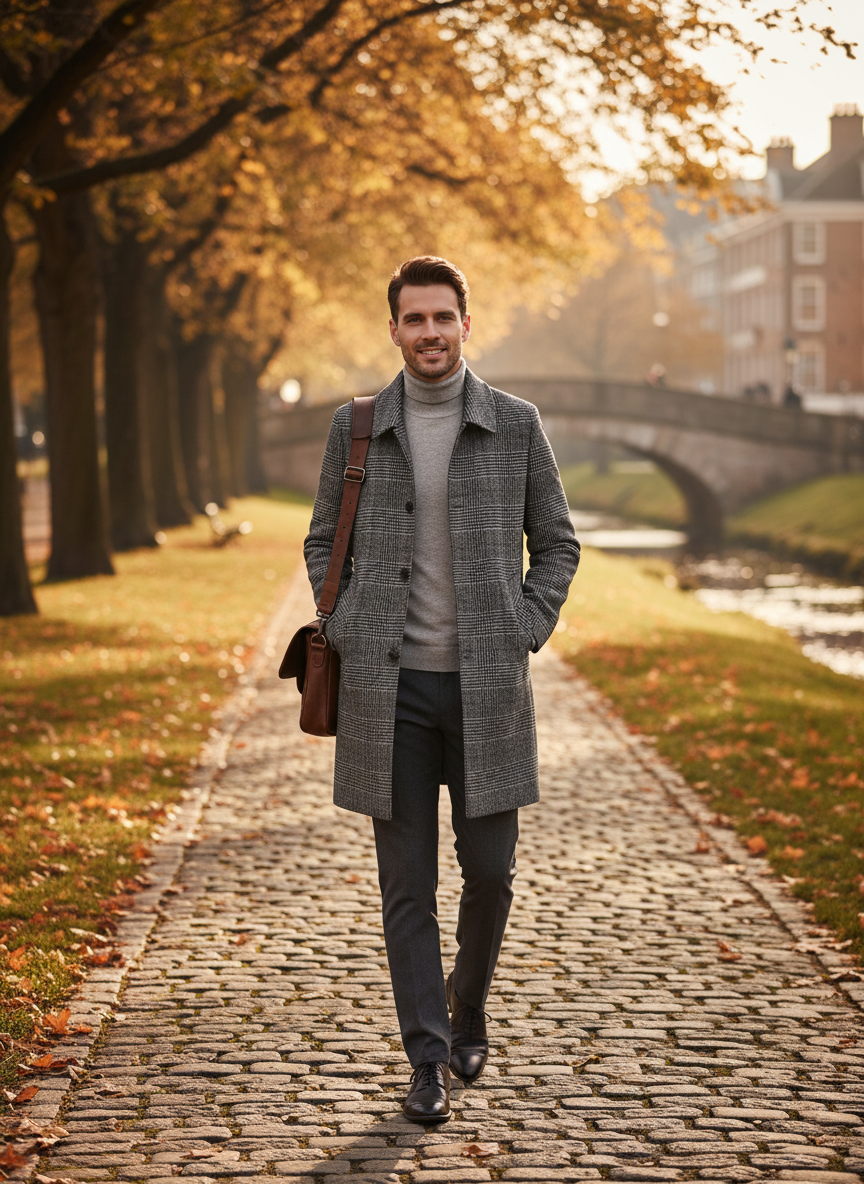 Noah | Men's Trench Coat With Button Closure And Side Pockets | Classic
