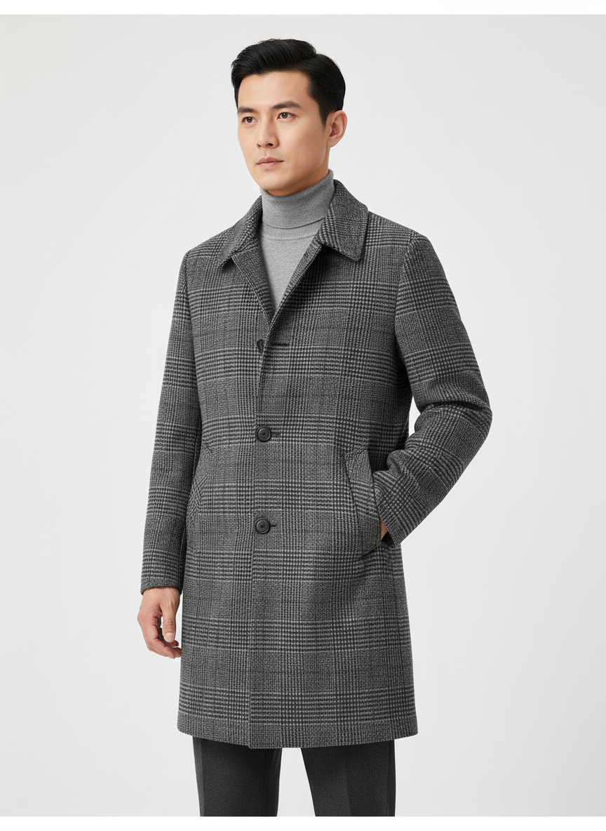 Noah | Men's Trench Coat With Button Closure And Side Pockets | Classic