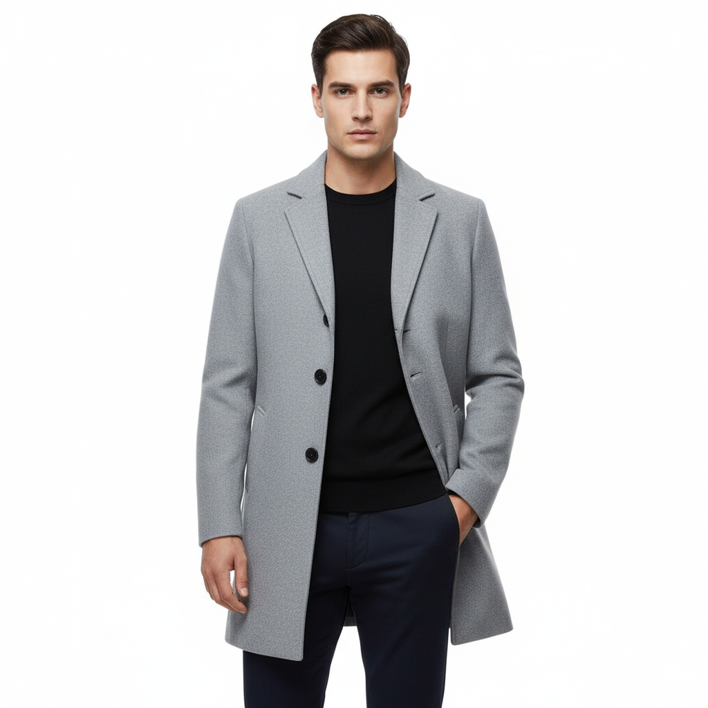 Noah | Men's Trench Coat With Notch Lapel And Button Closure | Smart