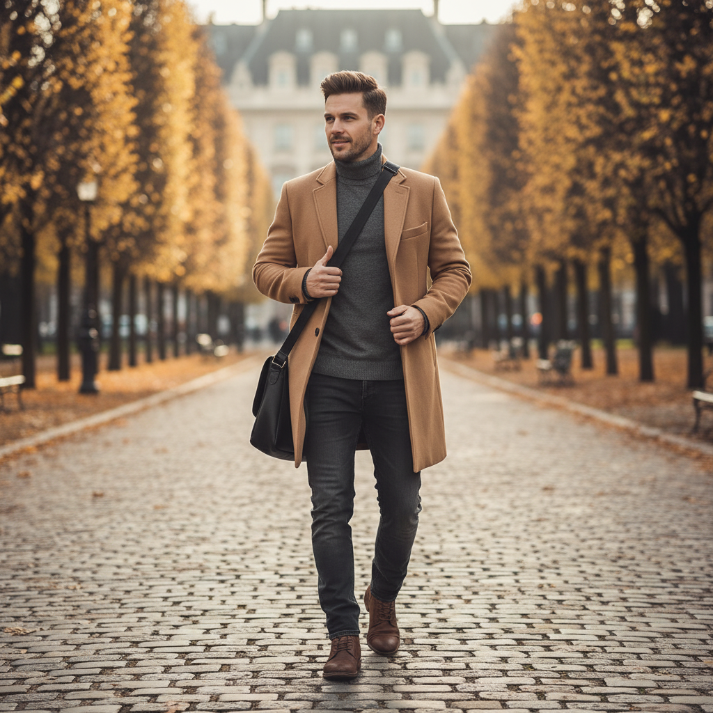 Noah | Men's Trench Coat With Notch Lapel And Button Closure | Smart