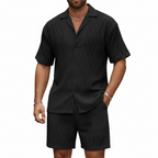 Noah | Men's Two Piece Set With Cuban Collar Shirt And Matching Shorts | Summer