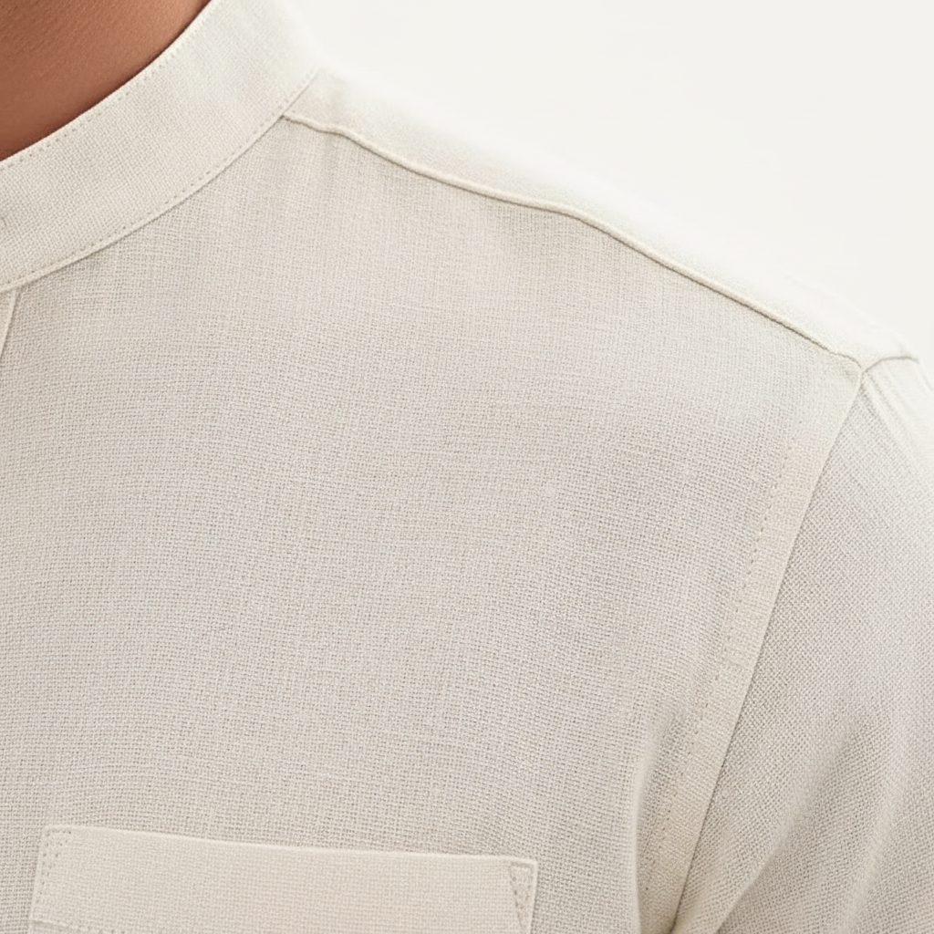 Noah | Men's Two-Piece Summer Set With Mandarin Collar And Button Front | Casual
