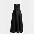 Nora | Women’s Day Dress With Spaghetti Straps And Front Cut-Out Detail | Maxi