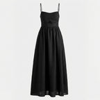 Nora | Women’s Day Dress With Spaghetti Straps And Front Cut-Out Detail | Maxi