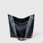 Olivia | Women's Beach Bag With Patterned Strap And Gold Hardware | Bohemian