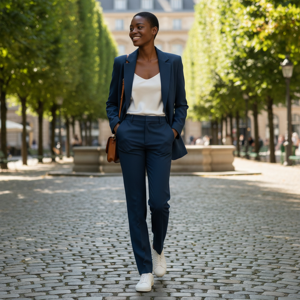 Olivia | Women's Blazer & Straight-Leg Trousers With Long Sleeve And Pockets | Elegant