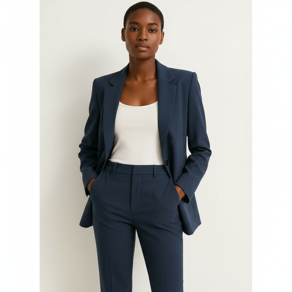 Olivia | Women's Blazer & Straight-Leg Trousers With Long Sleeve And Pockets | Elegant