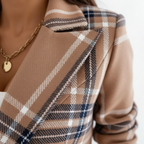 Olivia | Women's Blazer With Notch Lapel And Plaid Pattern | Smart Casual