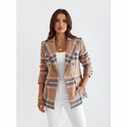 Olivia | Women's Blazer With Notch Lapel And Plaid Pattern | Smart Casual