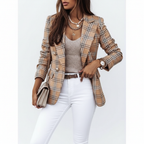 Olivia | Women's Blazer With Notch Lapel And Plaid Pattern | Smart Casual