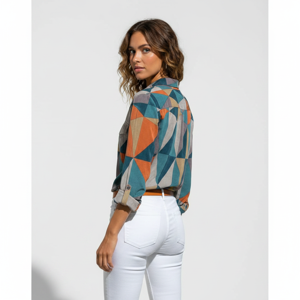 Olivia | Women's Blouse With Floral Print And Button Closure | Casual