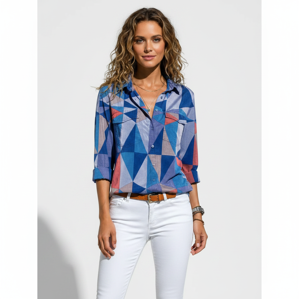 Olivia | Women's Blouse With Floral Print And Button Closure | Casual