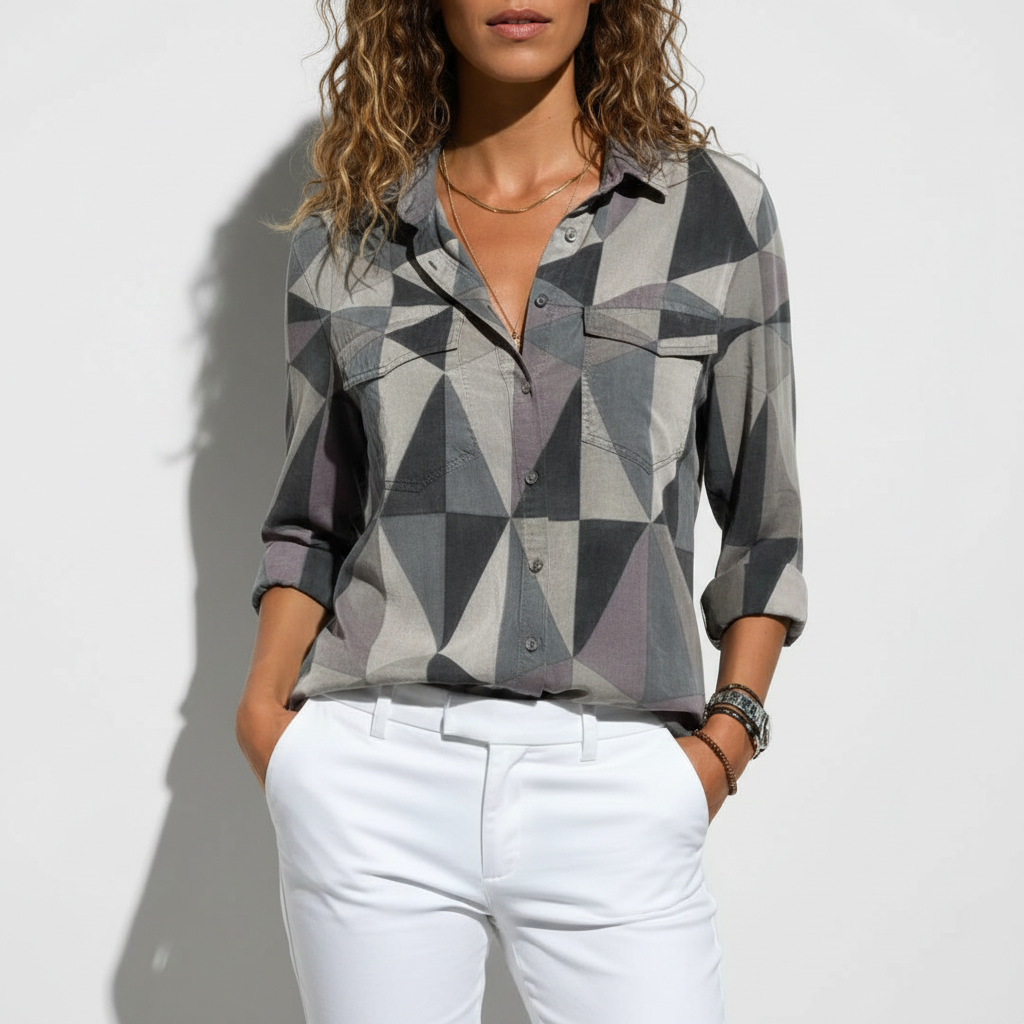 Olivia | Women's Blouse With Floral Print And Button Closure | Casual