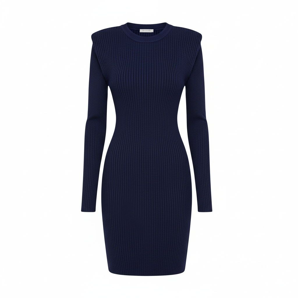 Olivia | Women's Bodycon Mini Dress With Long Sleeves And Structured Shoulders | Chic