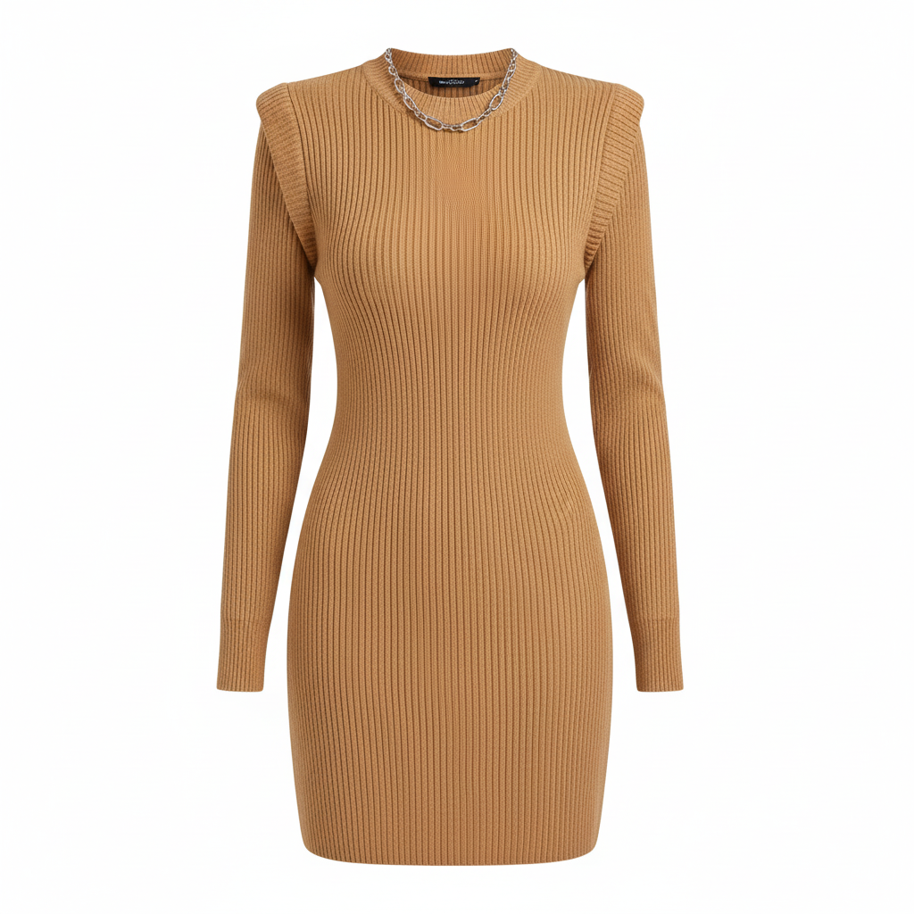 Olivia | Women's Bodycon Mini Dress With Long Sleeves And Structured Shoulders | Chic