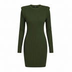 Olivia | Women's Bodycon Mini Dress With Long Sleeves And Structured Shoulders | Chic