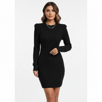 Olivia | Women's Bodycon Mini Dress With Long Sleeves And Structured Shoulders | Chic