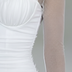 Olivia | Women's Bodycon Mini Dress With Sweetheart Neckline And Long Sheer Sleeves | Elegant