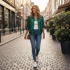 Olivia | Women's Bomber Jacket With Sequin Texture And Zip Closure | Glamorous