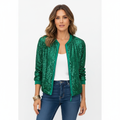 Olivia | Women's Bomber Jacket With Sequin Texture And Zip Closure | Glamorous