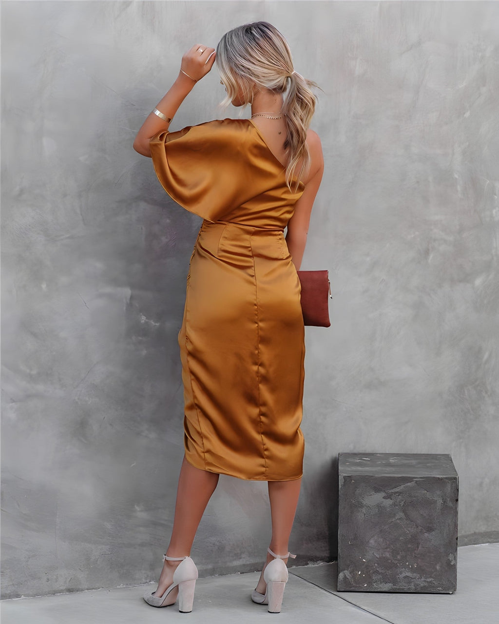 Olivia | Women's Cocktail Dress With One-Shoulder Neckline And Draped Waist | Elegant