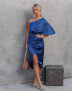 Olivia | Women's Cocktail Dress With One-Shoulder Neckline And Draped Waist | Elegant