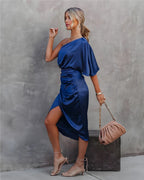 Olivia | Women's Cocktail Dress With One-Shoulder Neckline And Draped Waist | Elegant