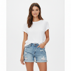 Olivia | Women's Denim Shorts With Distressed Detail And Rolled Hem | Casual