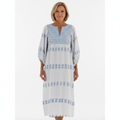 Olivia | Women's Embroidered Maxi Dress With V-Neckline And Long Sleeves | Bohemia