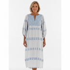 Olivia | Women's Embroidered Maxi Dress With V-Neckline And Long Sleeves | Bohemia