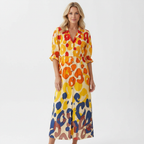 Olivia | Women's Floral Maxi Dress With V-Neck And Short Sleeves | Elegant