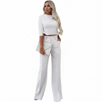 Olivia | Women's Formal Suit With High Neck And Pleated Trousers | Chic