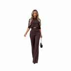 Olivia | Women's Formal Suit With High Neck And Pleated Trousers | Chic