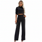 Olivia | Women's Formal Suit With High Neck And Pleated Trousers | Chic