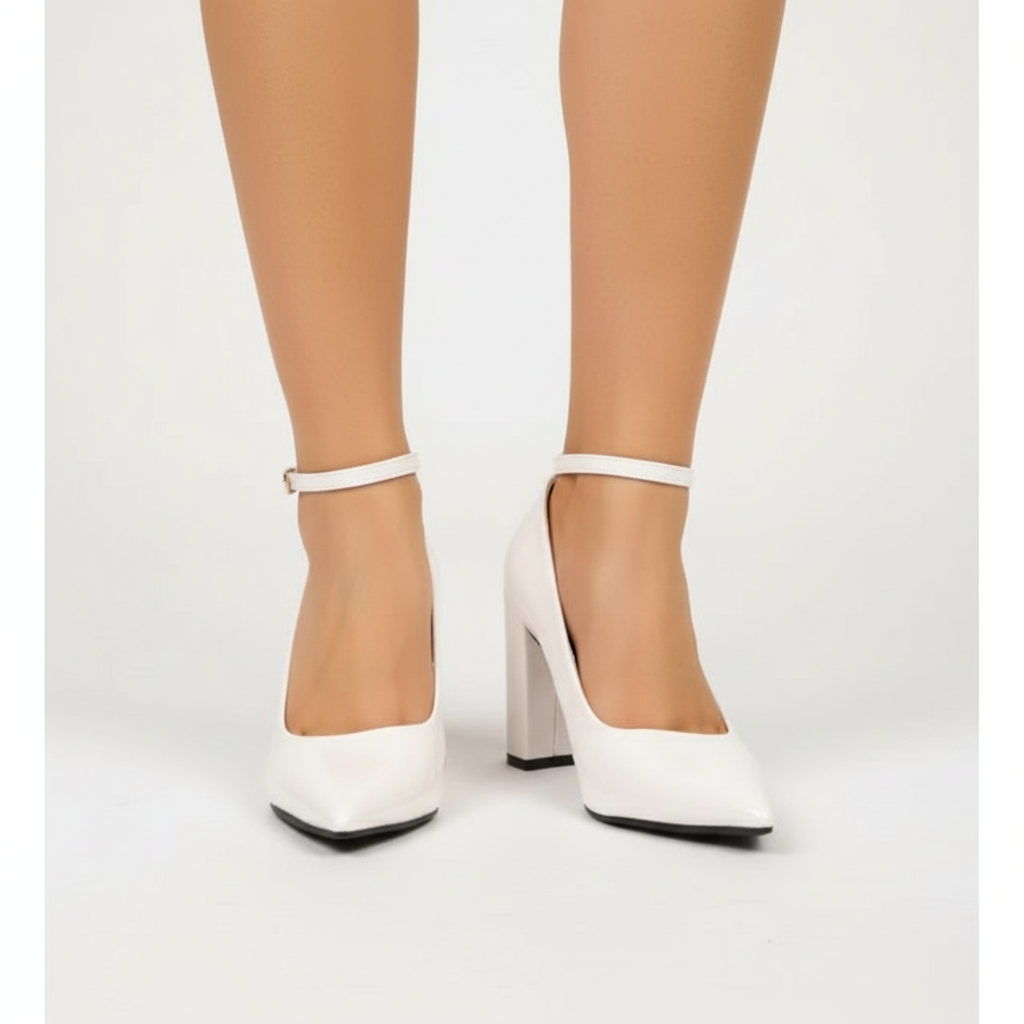 Olivia | Women's Heels With Ankle Strap And Block Heel | Elegant