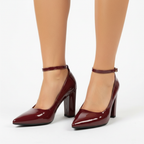 Olivia | Women's Heels With Ankle Strap And Block Heel | Elegant