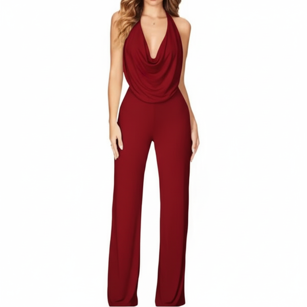 Olivia | Women's Jumpsuit With Sleeveless Design And Draped Neckline | Glamorous
