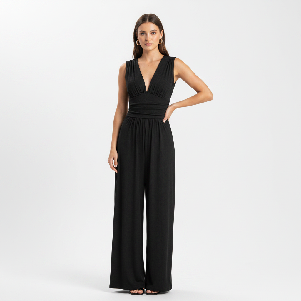 Olivia | Women's Jumpsuit With Sleeveless Design And Pleated Waist | Elegant