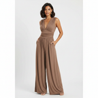 Olivia | Women's Jumpsuit With Sleeveless Design And Pleated Waist | Elegant
