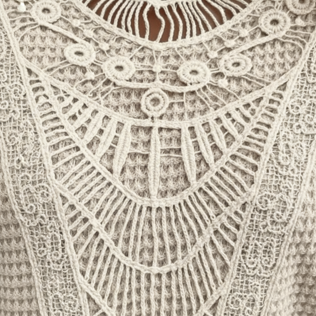 Olivia | Women's Lace Top With Openwork Detail And Short Sleeves | Bohemian