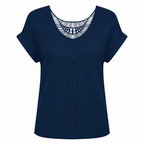 Olivia | Women's Lace Top With Openwork Detail And Short Sleeves | Bohemian