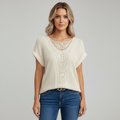 Olivia | Women's Lace Top With Openwork Detail And Short Sleeves | Bohemian