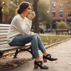 Olivia | Women's Lace-Up Shoes With Cutout Design And Block Heel | Vintage