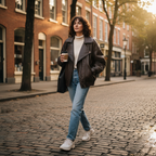 Olivia | Women's Leather Jacket With Asymmetric Zip And Structured Collar | Biker