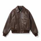 Olivia | Women's Leather Jacket With Zip Closure And Exposed Seams | Streetwear