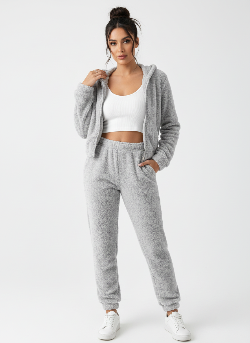 Olivia | Women's Loungewear Set With Zip Closure And Hood | Cozy