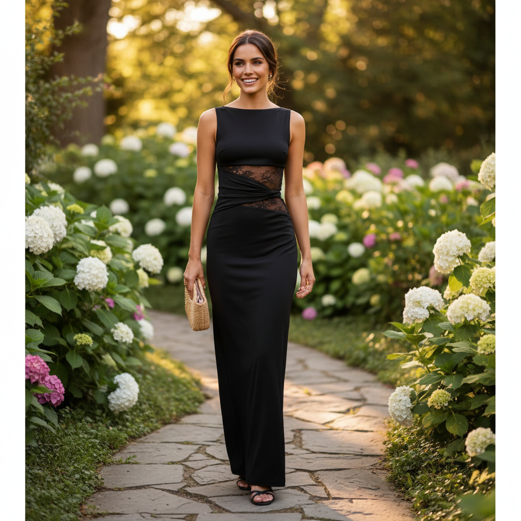 Olivia | Women's Maxi Dress With Sleeveless Design And Lace Cutout Detail | Elegant