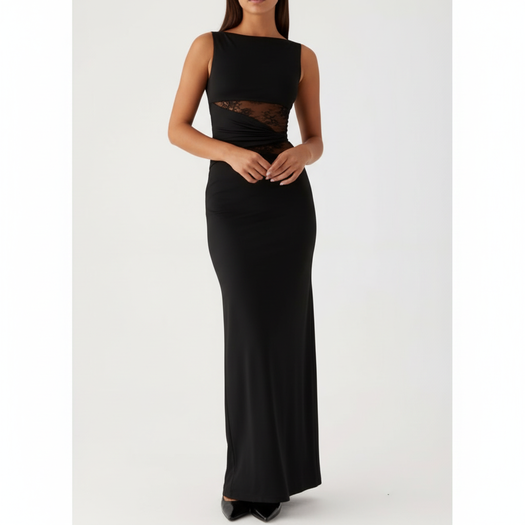 Olivia | Women's Maxi Dress With Sleeveless Design And Lace Cutout Detail | Elegant