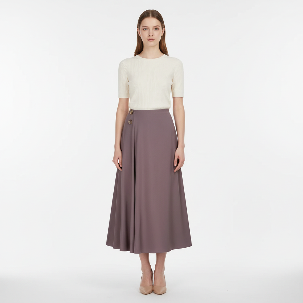 Olivia | Women's Maxi Skirt With Button Detail And Flowy Silhouette | Elegant