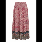 Olivia | Women's Maxi Skirt With Pleated Design And Drawstring Waist | Bohemian